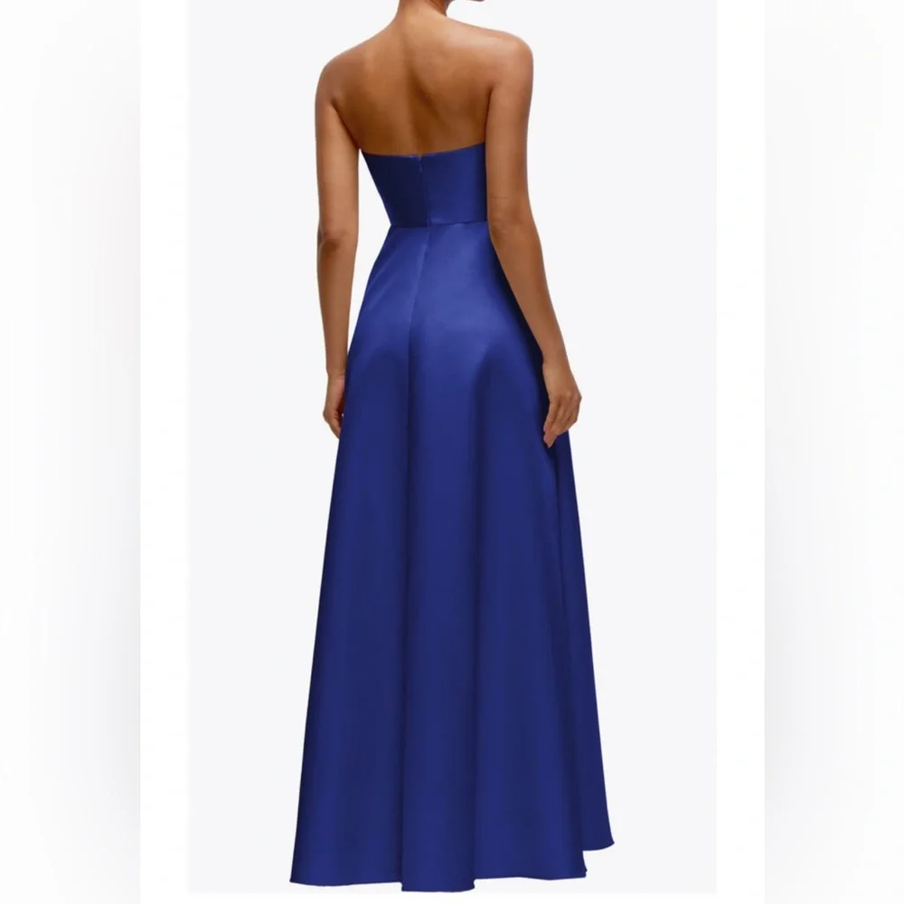 Alfred Sung Women's Strapless Satin Gown,sz 14R,New, Cobalt blue - Picture 3 of 7